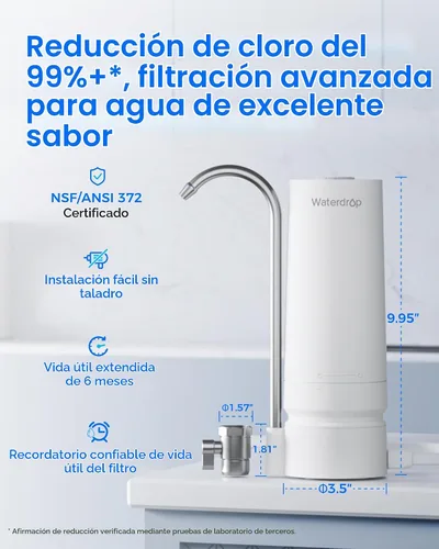 Vista 4 de Waterdrop CTF-05 Filtro de agua para grifo de fregadero con filtro Blanco (Plastic White)