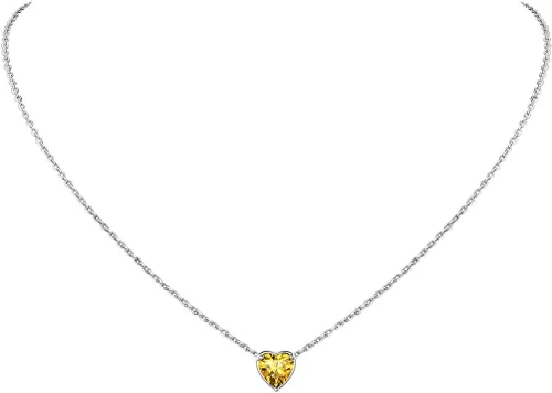 Vista 25 de Suplight 925 Sterling Silver Heart/Round Birthstone Necklaces for Women 01. Enero (Garnet)