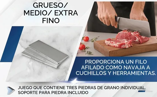 Vista 6 de Ultra Sharp Set Piedra de afilar de diamante – 8 x 3 Grano Grueso/medio/extra fino