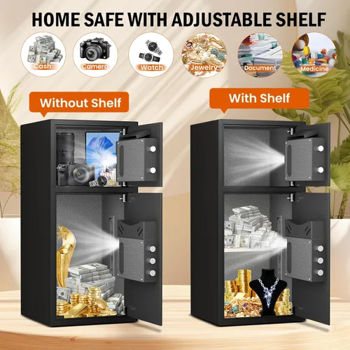 Vista 8 de Caja fuerte de seguridad digital extra grande de 6.0 pies cúbicos, resistente al fuego, impermeable, con ranura para depósito, alarma antirrobo