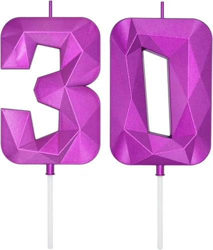 Vista 62 de DERVENTA Vela Grande de Cumpleaños Número 3D Verde Luminoso de 3.7 Pulgadas Celebración de Fiesta Aniversario Decoración Adorno para Pastel 1 Pieza