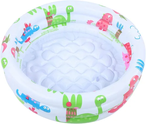 Vista 9 de Piscina infantil inflable redonda blanca de PVC para niños y niños pequeños, fácil de almacenar y transportar, ideal para patio trasero, baño, playa