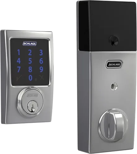 Vista 11 de Schlage Connect BE469ZP CEN 716 - Cerradura de seguridad inteligente con alarma incorporada, moldura Century en bronce envejecido