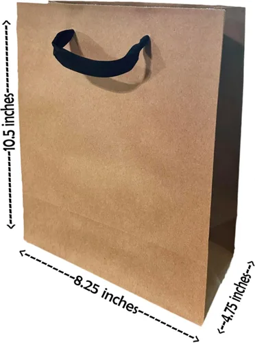 Vista 2 de Funny Bag - To Santa's Favorite Ho Bolsa de papel kraft de tamaño mediano con asas de cinta negra, regalo novedoso de elefante blanco para amigos