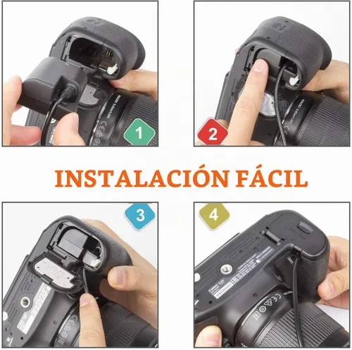 Vista 3 de Kimaru LP-E6NH Batería ficticia ACK-E6 Adaptador de corriente de CA DR-E6 Kit de acoplador de CC para Canon EOS R5 R5C R6 R6II R7 R, 90D 80D 70D 60D