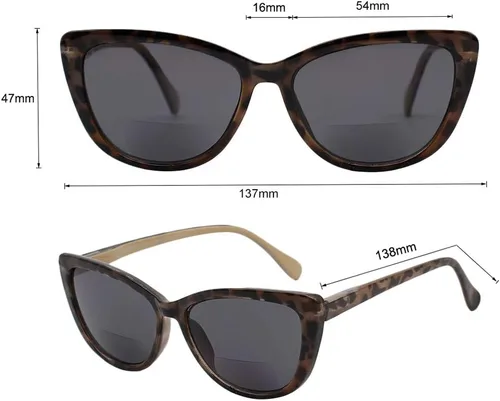 Vista 5 de VITENZI Gafas de sol con lectores para mujer, lentes de sol de lectura tintadas, Gela