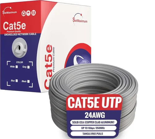 Vista 11 de Cables Direct Online Cat5e Cable sólido de 24 AWG de 500 pies, UTP Cat5, red a granel, alambre de aluminio revestido de cobre (UTP, interior, negro)