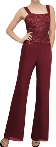 Vista 2 de Pantalones para madre de la novia, trajes de 3 piezas, vestidos formales de noche para invitados de boda, vestido de novio, chaqueta de encaje