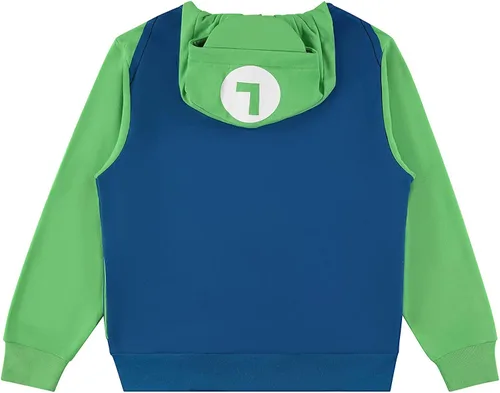 Vista 2 de Nintendo Sudadera con capucha para hombre, disfraz de Mario y Luigi, clásico videojuego, cosplay, disfraz, sudadera con capucha