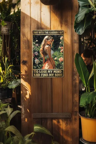 Vista 5 de Letrero de metal con texto en inglés «And Into the Garden I Go To Lose My Mind And Find My Soul For Mind», póster de hojalata para el hogar, hombre