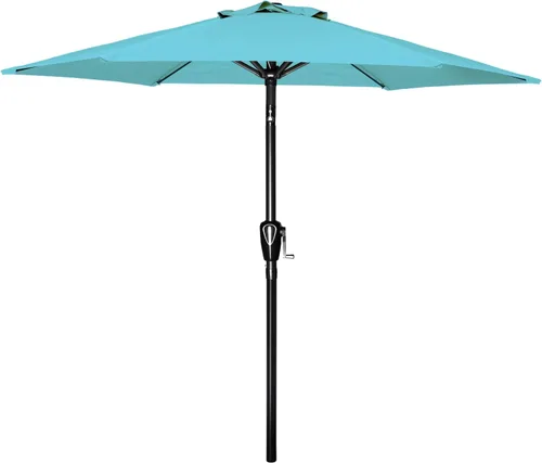 Vista 13 de Simple Deluxe - Paraguas de 9 pies para patio al aire libre, mesa de mercado, para jardín con botón de inclinación y manivela Beige