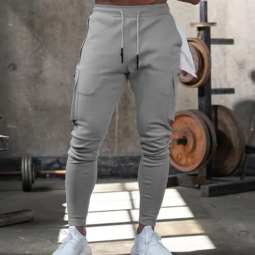 Vista 2 de Pantalones deportivos para hombre, con bolsillos, ligeros, holgados, para correr, pantalones deportivos