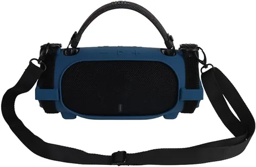 Vista 7 de Funda protectora de silicona para JBL Charge 6, funda suave para altavoz Charge6, funda protectora de viaje fácil de transportar con correa Azul