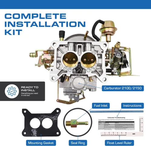 Vista 4 de Nuevo carburador dos 2 barril Carburador Carburador Ford 2100 2150 para Ford 289 302 351 Cu Jeep Motor con estrangulador eléctrico