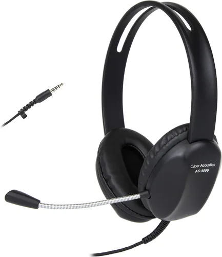 Vista 7 de Cyber Acoustics AC-4000 Auriculares estéreo para PC con TuffCord reforzado Durable PC Headset with Stereo Audio, Reinforced Design, Adjustable
