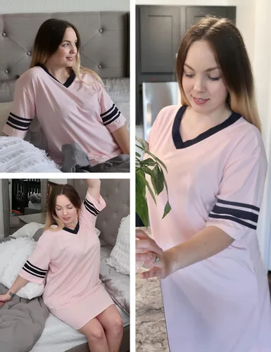 Vista 2 de Ekouaer - Camisón de manga corta para mujer