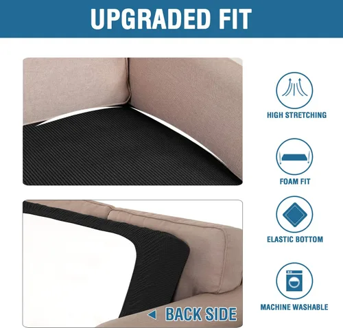 Vista 6 de H.VERSAILTEX Fundas de Cojín de Asiento Individuales Super Elásticas Fundas de Sofá Fundas de Cojín de Sofá Fundas Deslizables Juegos Tela de Sarga