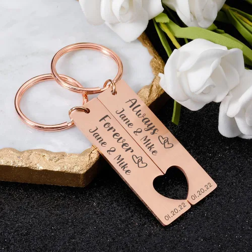 Vista 5 de Aizza Beata Regalos del día de San Valentín para él, llaveros personalizados para pareja, novio, marido, llavero para aniversario