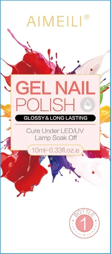 Vista 2 de AIMEILI Esmalte de uñas de gel sin hema, color nude, rosa con purpurina, tono de piel neutro, rosa brillante, natural, secado con LED UV para el 559