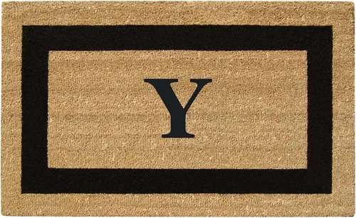 Vista 11 de Tapete de fibra de coco natural, para puerta de entrada, rectangular, resistente, para patio, atrapador de suciedad antideslizante, decoración