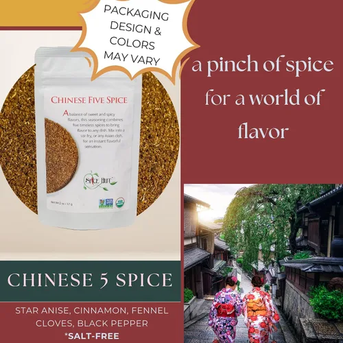 Vista 4 de Chinese Five Spice - Condimento de mezcla orgánica, The Spice Hut, 2.0 onzas