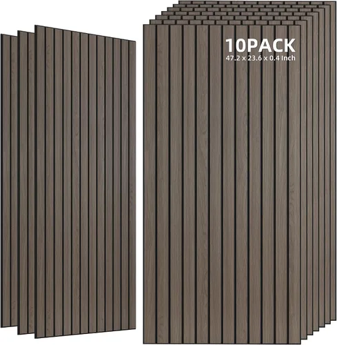 Vista 46 de TO-TH Juego de 4 paneles de pared insonorizados de 47.2 x 23.6 pulgadas con aspecto de madera, absorben el sonido, paneles acústicos grandes