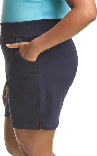 Vista 3 de Hanes Women's Just My Size Cotton Jersey Shorts, Plus Size Pull-on Gym Shorts, 7 inches Inseam