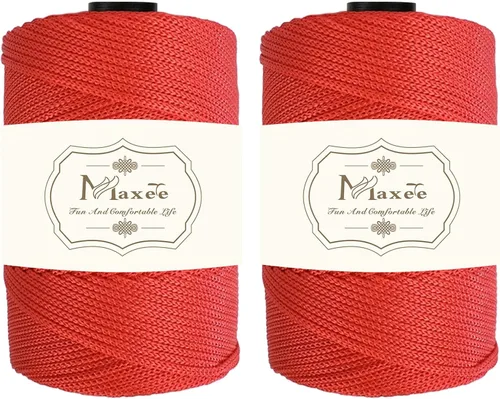 Vista 89 de Cordón de macramé de poliéster de alta calidad de 0.118 in × 218 yardas, 0.118 in, 100% polipropileno, ideal para ganchillo, ganchos de pared