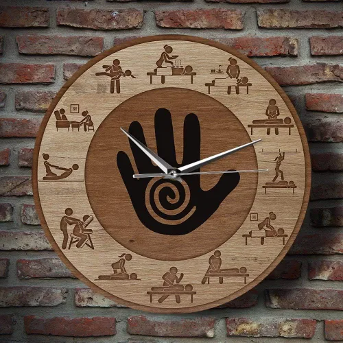 Vista 5 de The Geeky Days Reloj de pared impreso de terapia física de masaje, cuarzo silencioso, masaje para personas, relajarse, cuidado corporal, spa, salón