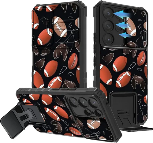 Vista 29 de Funda para Samsung Galaxy A13 5G/4G/A04S, Galaxy A13 5G con cubierta de cámara deslizante, funda de doble capa integrada con función atril