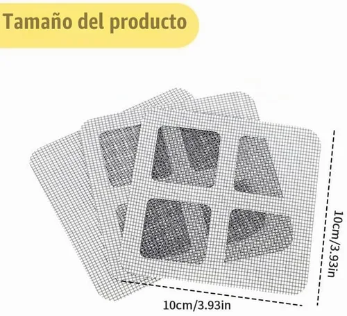 Vista 2 de Calcomanías Desechables para Drenaje de Cabello, Cubierta Desechable de Salida de Ducha de 4" X 4" con Calcomanías de Malla Atrapa-Cabellos
