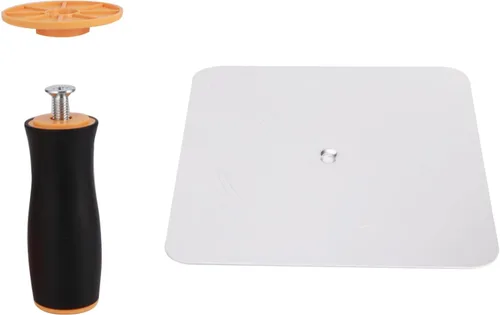 Vista 2 de Halcón de enlucido de aluminio con mango extraíble, soporte para tablero de mortero de yeso de 11.8 pulgadas, herramienta de enlucido para paneles