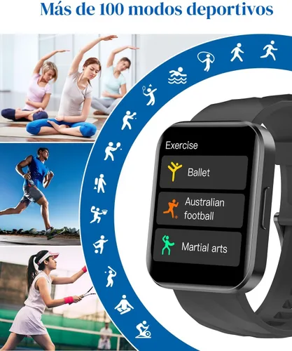 Vista 3 de RUIMEN Relojes inteligentes para hombres y mujeres (Responder/Realizar llamadas) Compatibles con iPhone/teléfonos Android, pantalla HD de 1.85