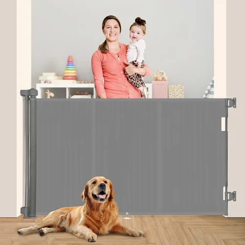 Vista 18 de Miumoon - Puertas retráctiles reforzadas de 200 pulgadas para bebé, 42 pulgadas de alto Gris