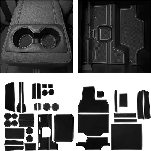 Vista 10 de CupHolderHero compatible con accesorios clásicos RAM 1500 2013-2024 – Insertos de portavasos interiores personalizados premium antideslizantes