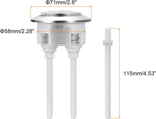 Vista 2 de uxcell Botón de repuesto para tanque de inodoro con doble pulsador para tanque de agua de inodoro de 2.283 in (2.28 pulgadas), 3 piezas