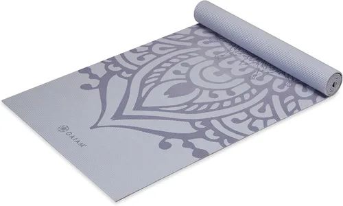 Vista 13 de Gaiam - Esterilla de yoga premium de 5mm con estampado, gruesa y antideslizante para todo tipo de yoga, pilates y entrenamientos en el suelo