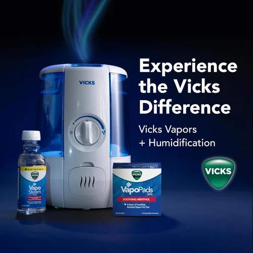 Vista 6 de Vicks CoolRelief - Humidificador de niebla fría, vaporizador de habitación pequeña a mediana para bebés, niños, adultos, 1.2 galones