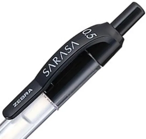 Vista 2 de ZEBRA B-JJ3-BK Bolígrafo de gel, Sarasa, 0.5, negro, 10 bolígrafos