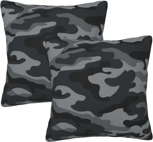 Vista 15 de Fiokroo Juego de 2 fundas de almohada de leopardo negro, fundas de almohada cuadradas para sofá, dormitorio, sala de estar, automóvil, 16 x 16