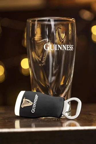Vista 4 de Guinness Abrebotellas y vidrio en relieve oficial de 18.3 fl oz