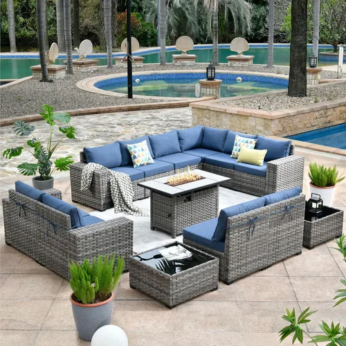 Vista 66 de HOOOWOOO Outdoor Patio Sectional Furniture Sofa Set with Widened Armrest,6 Piece Small Modern Wicker Couch,Modular L Shaped Conversation Seating Set