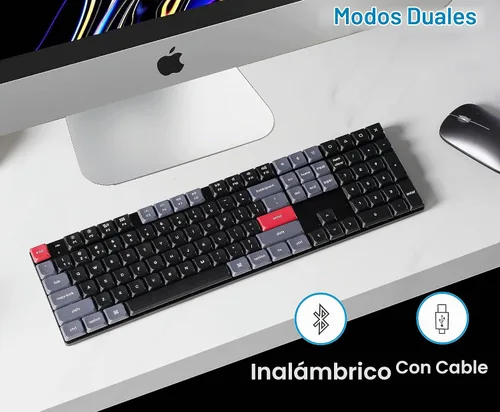 Vista 2 de Keychron K5 Pro Teclado mecánico inalámbrico QMK/VIA personalizado, diseño 100% de tamaño completo, 108 teclas programables, ultra delgado blanco