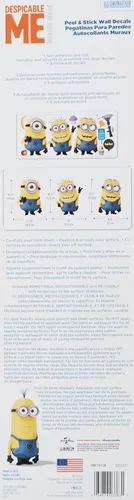 Vista 3 de RoomMates RMK2081GM Despicable Me 2 Minions 12 pulgadas x 48.5 pulgadas, calcomanías de pared gigantes gigantes amarillas, 11 piezas (paquete de 4)