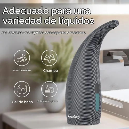 Vista 5 de Dispensador Automático Ajustable de Jabón Sin Contacto, Dispensador de Bomba de Jabón Líquido Sensor Sin Contacto con 4 Niveles Ajustables