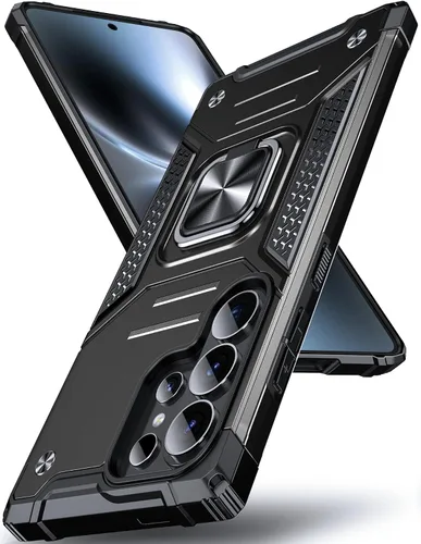 Vista 137 de DASFOND Diseñada para funda Galaxy S8 con soporte, anillo metálico giratorio mejorado de 360°, soporte kickstand de grado militar, resistente a
