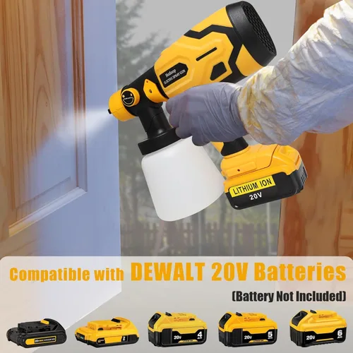 Vista 6 de Pulverizador de pintura inalámbrico para batería DEWALT de 20V (batería no incluida), pulverizadores de pintura inalámbricos para interiores