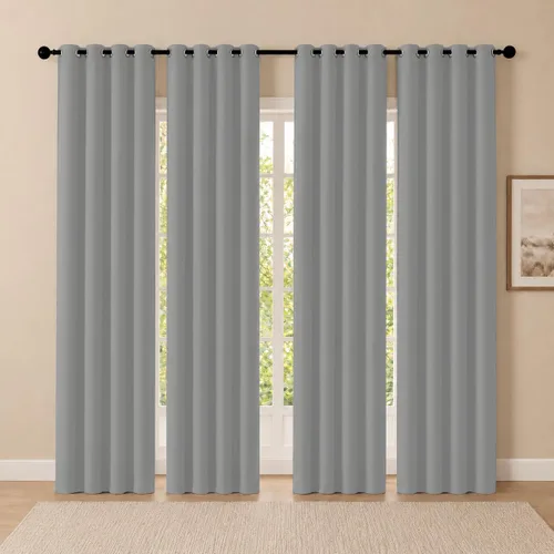 Vista 47 de Cortinas de oscurecimiento de habitación de 45 pulgadas de largo para dormitorio y sala de estar, cortinas térmicas aislantes con ojales
