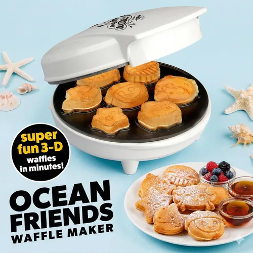 Vista 2 de Mini waflera Sea Creature, diversión de verano, crea 7 formas diferentes de animales oceánicos en cuestión de minutos, fresca para niños y adultos