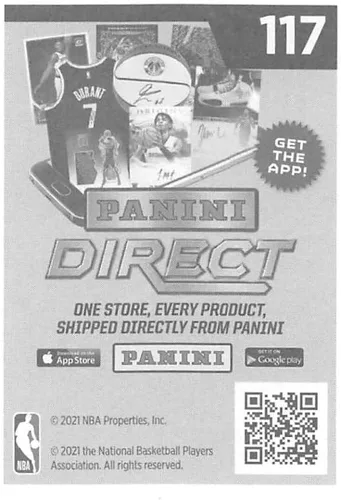 Vista 2 de 2020-21 Panini Stickers #117 Clint Capela Official NBA Basketball Album Sticker Measuring 2.75 inch tall X 2 inches wide in Raw